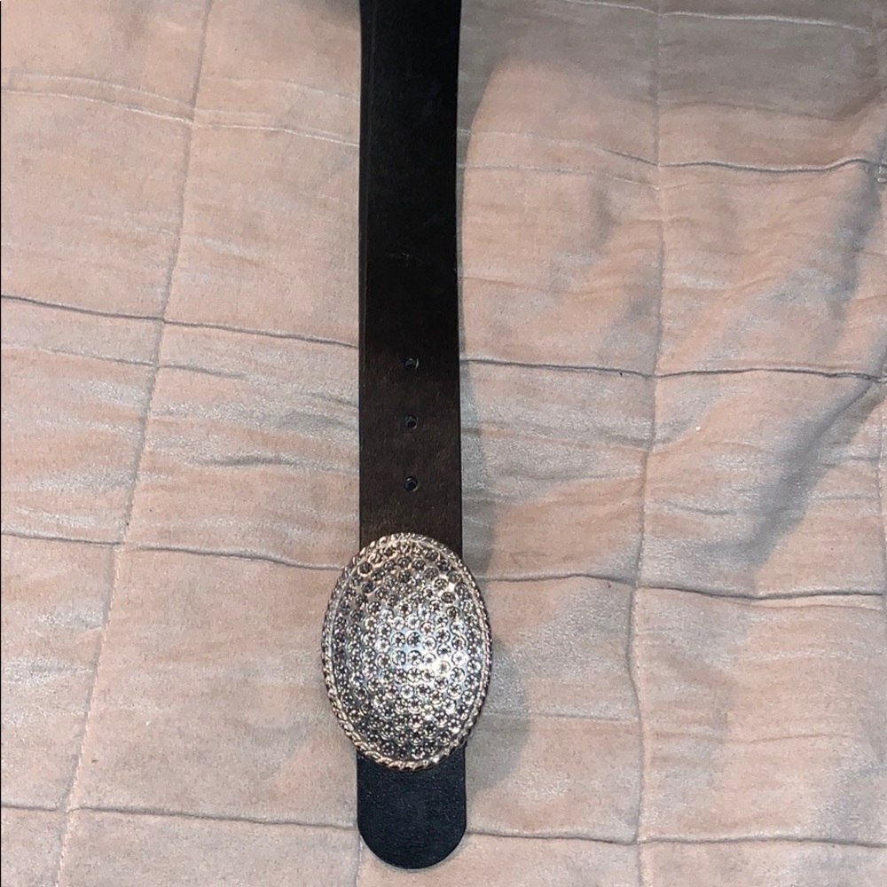 Perry Ellis Rhinestone small leather belt